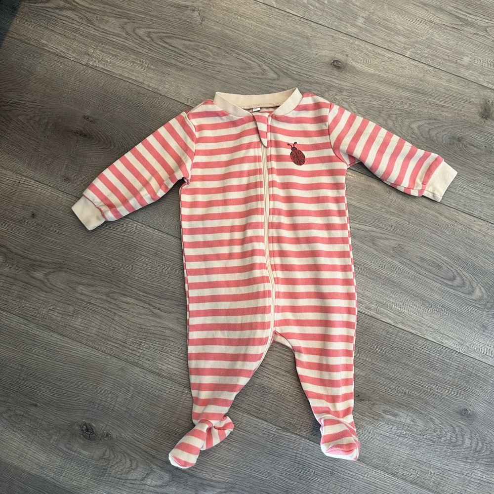 4/20$ Pekkle striped baby footed sleeper/pyjama with 2 way zipper size 3 months
